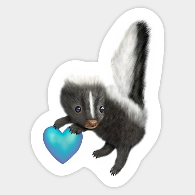 Cute Baby Skunk for Skunk Lovers Sticker by Mochi Merch